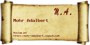 Mohr Adalbert névjegykártya